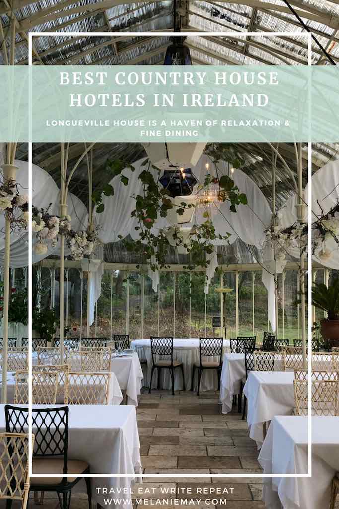 Longueville House Hotel Restaurant review - this hotel is a stunning four-star heritage-listed Georgian property in Mallow Co. Cork in Ireland. This is the beautiful Turner Victorian Conservatory. Longueville House Restaurant review.