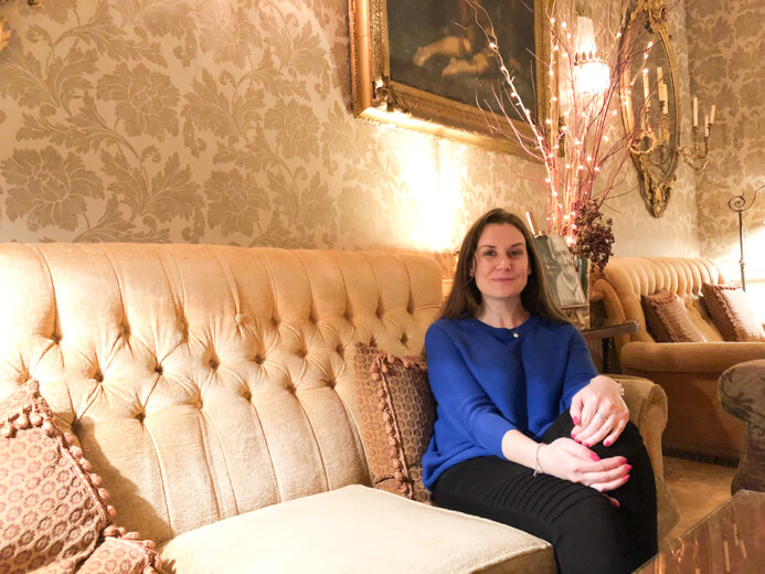 Longueville House Cork review - this is a stunning four-star heritage-listed Georgian property in Mallow Co. Cork in Ireland. This is Melanie May relaxing in the lounge.