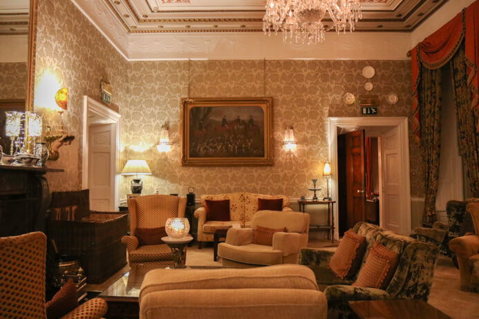 Longueville House Cork review - this is a stunning four-star heritage-listed Georgian property in Mallow Co. Cork in Ireland. This is the relaxing in the lounge.