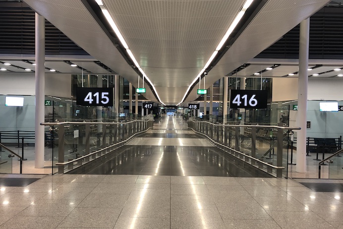 Coronavirus Travel Restrictions Advice Ireland - An empty Dublin Airport.