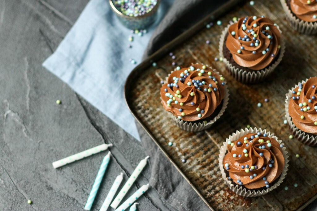 Food photography and styling Chocolate Cupcakes