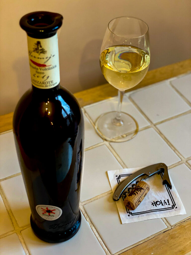 White wine bottle and glass of wine