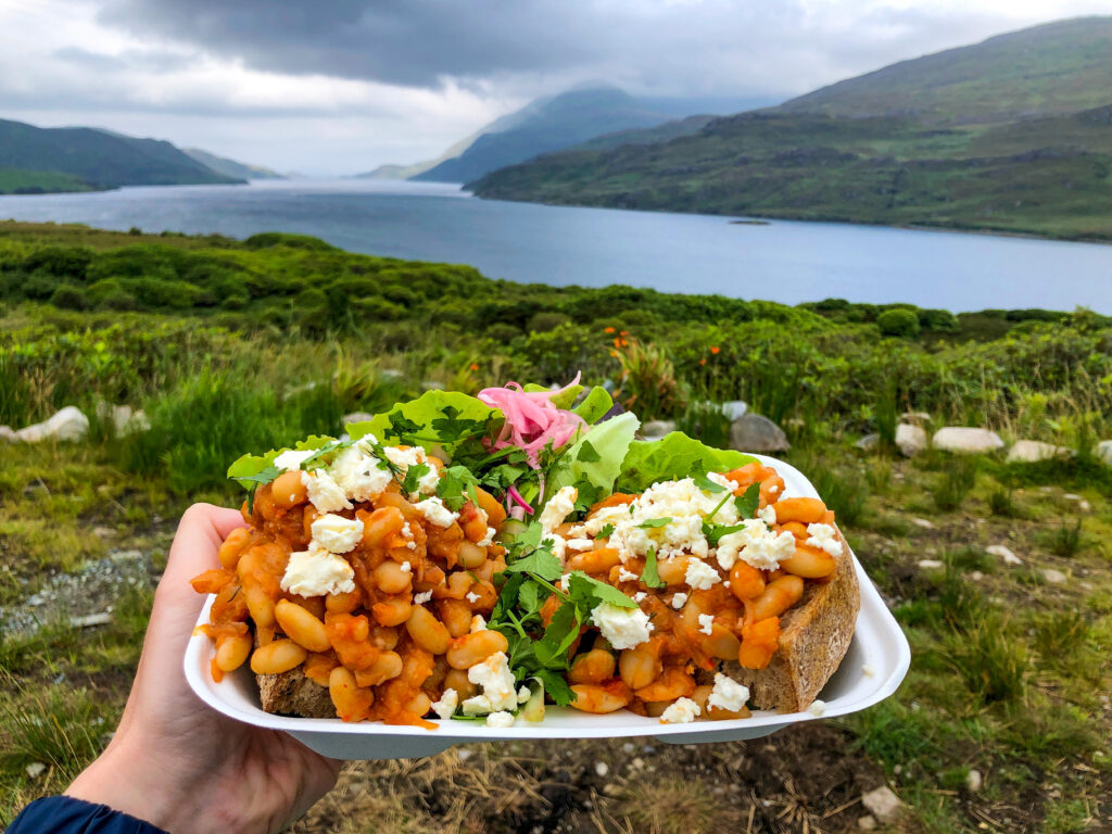 Food photography and styling Vegetarian food outdoors