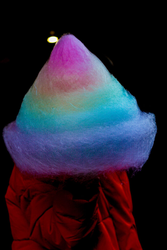 Multicoloured candy floss from Japan - food photography and styling by Melanie May