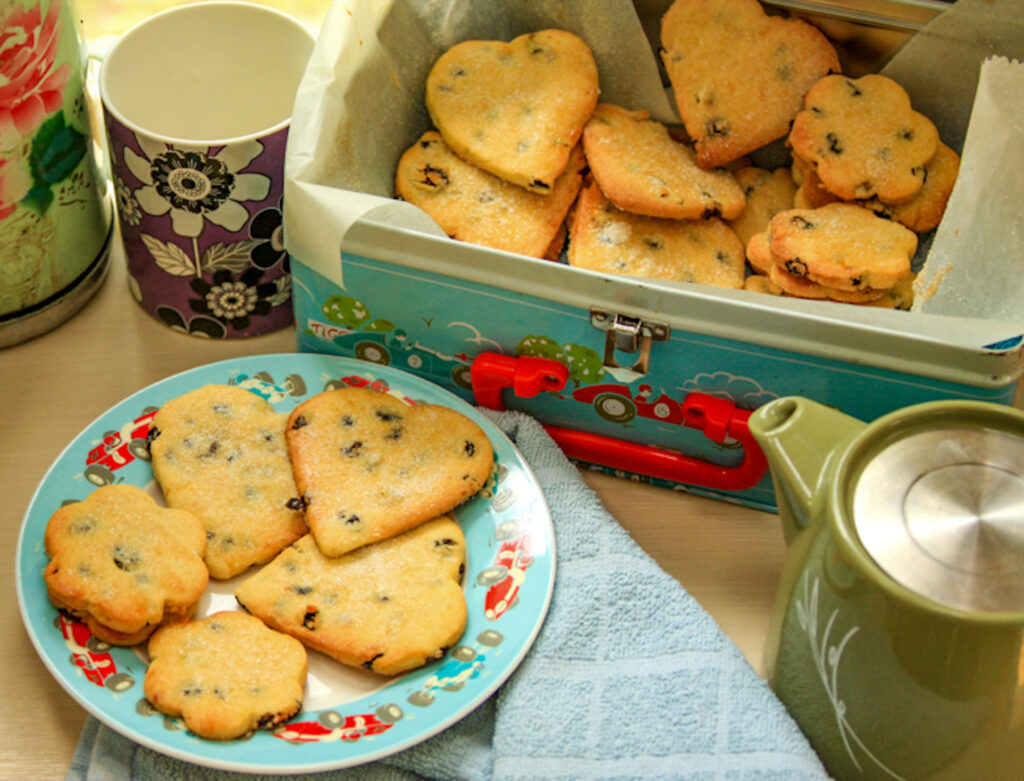 Heart-shaped Shrewsbury Biscuits - recipe and food photography by Melanie May