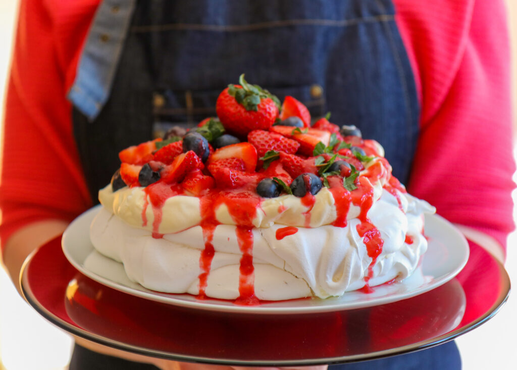 Summer berry pavlova